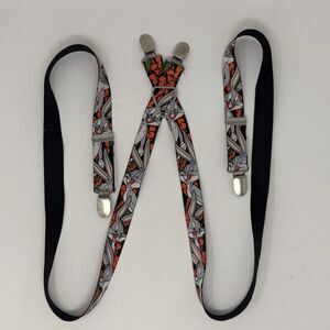 Buckle Down WB Looney Tunes OSFM Bugs Bunny Adjustable 1.5" Clipped Suspenders
